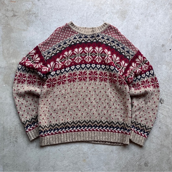Vintage 90’s Abercrombie & Fitch Fair Isle Pullover Sweater - Picture 1 of 3